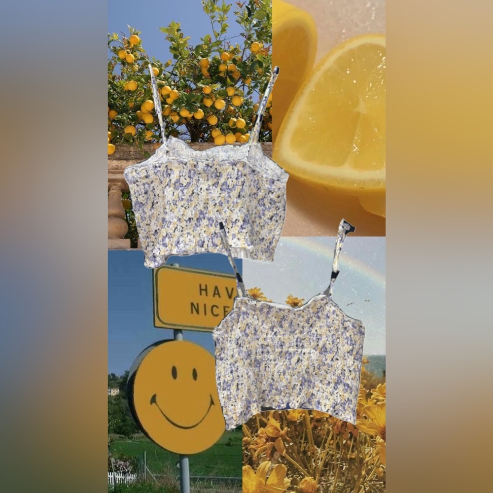 BLUE/YELLOW TANK TOP: SMALL - WILD FABLE/TARGET